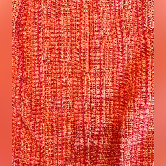 J.CREW No. 2 Pencil Skirt In Neon Tweed Wool Pink Orange Straight | Size 00 - Picture 11 of 11